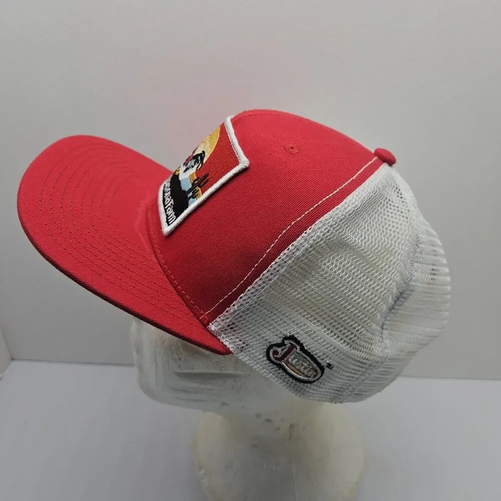 Justin Men's Born On A Farm Patch Red Snapback Trucker Hat Mesh Back